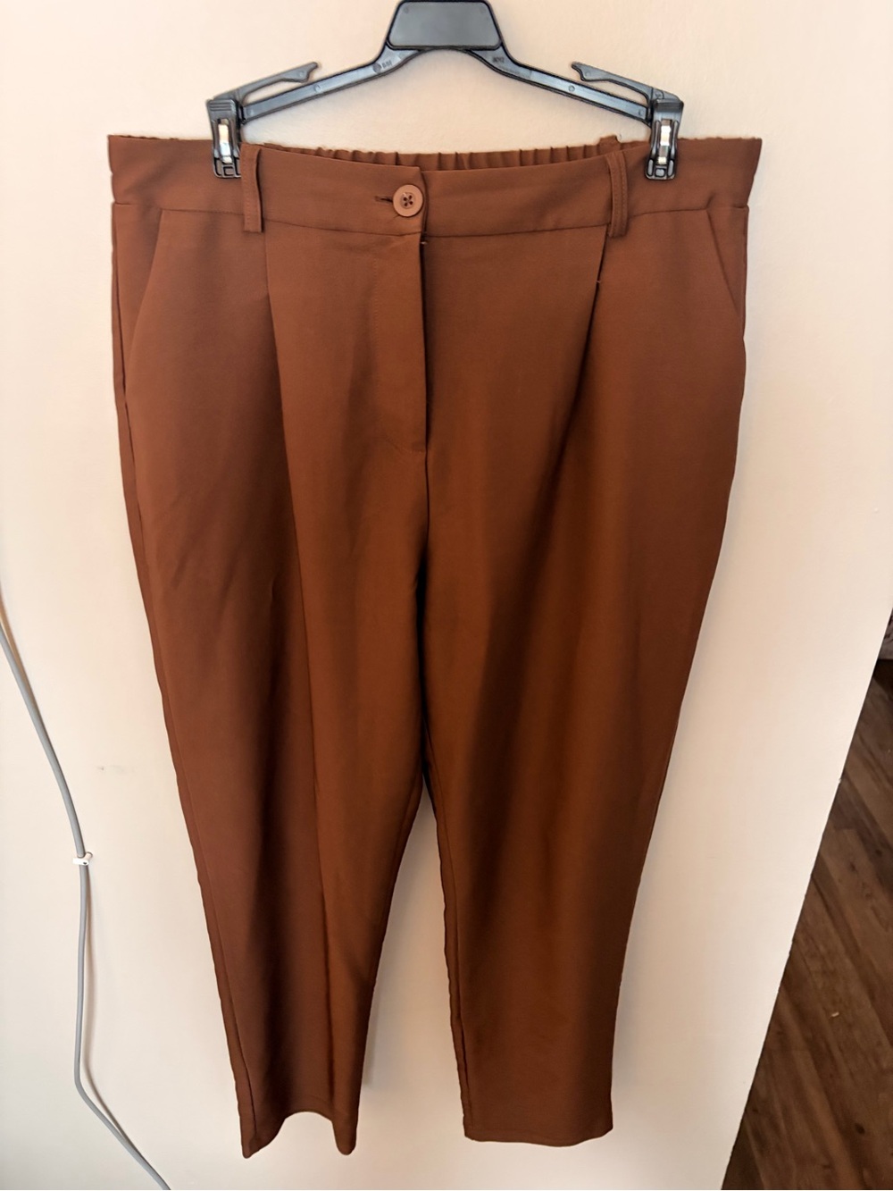 Grace Karin Rust Brown Cropped Tailored Pants